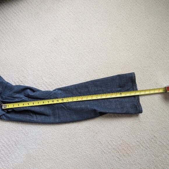 EUC James Jeans Petite Dry Aged Denim Women's 29 x 27.5 Bootcut Blue J pockets - Picture 13 of 14